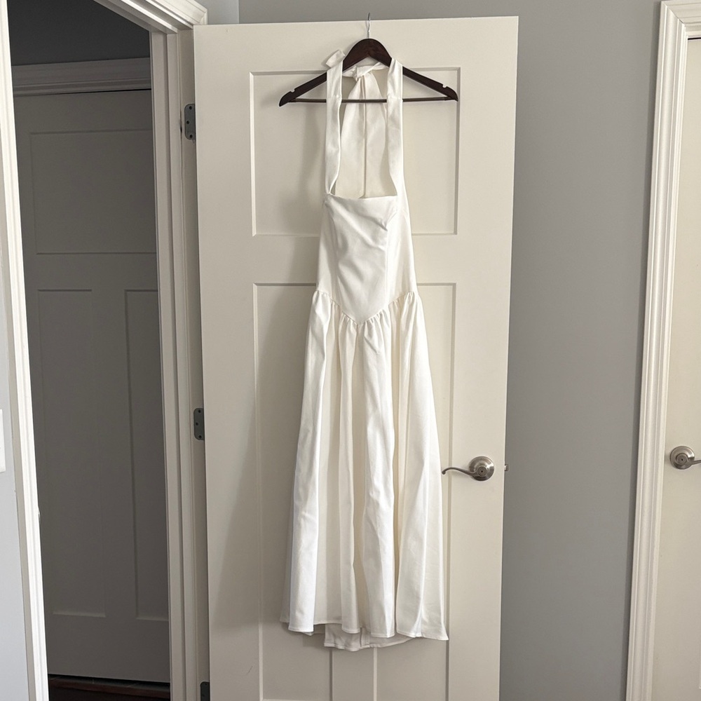 Showpo White Halter Midi Dress